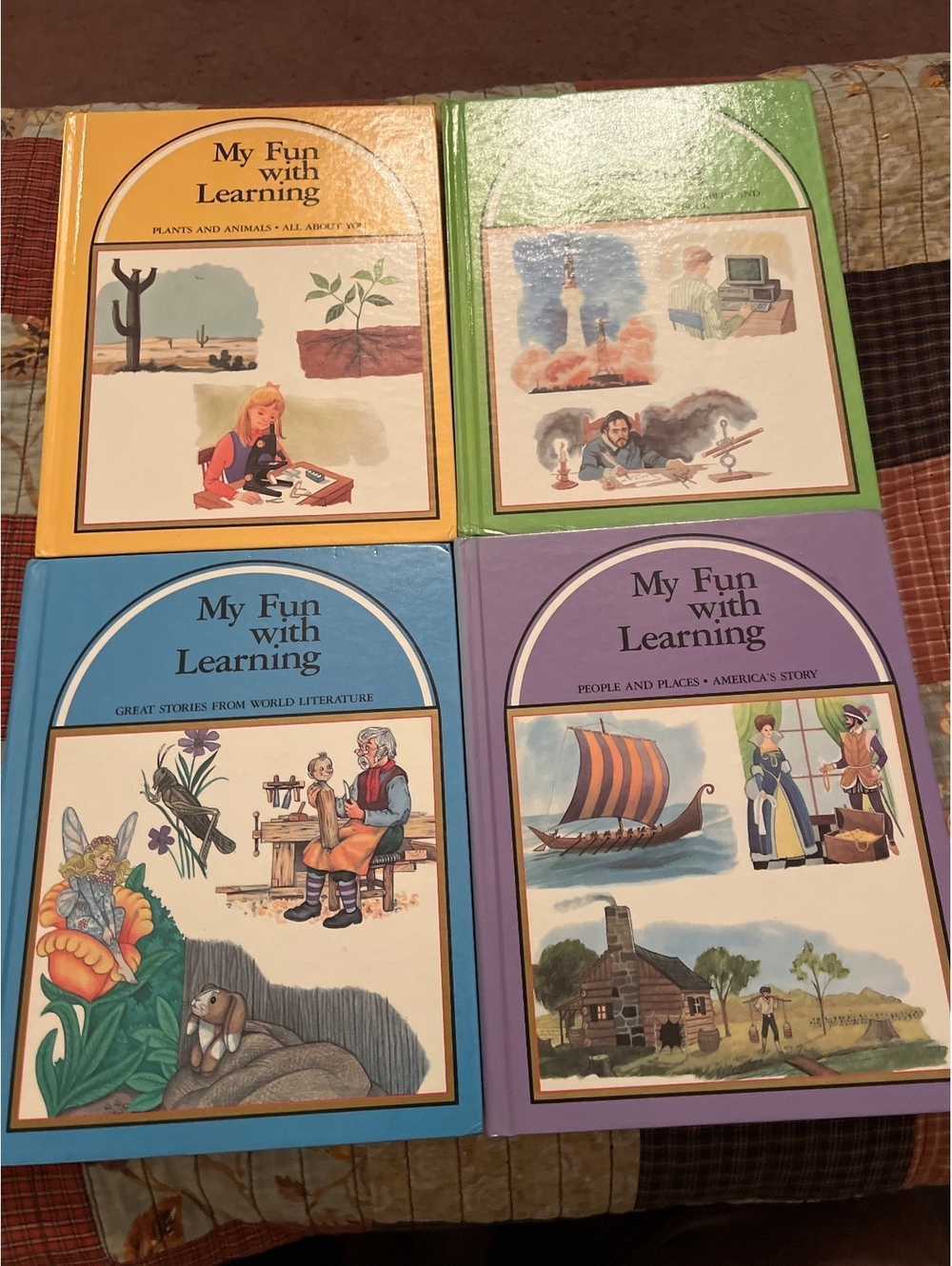 Set of 4 Vintage 'My Fun with Learning' Hardcover Books - Educational Series